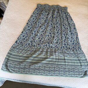 J.Jill Smocked-Waist Floral Print A-Line Maxi Skirt